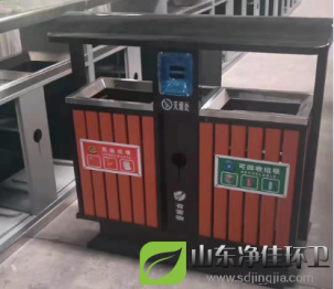 一批鋼木分類(lèi)垃圾桶WJ-9047如期交貨